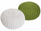 Elin - Pouf Sitzhocker SET 2 - coton recyclé - Ø 55 cm H 37 cm
